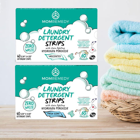 Laundry Detergent Strips | With Stain Fighting Hydrogen Peroxide for Color and White Loads | Eco-Friendly Laundry Sheets | Effective for Clean and...