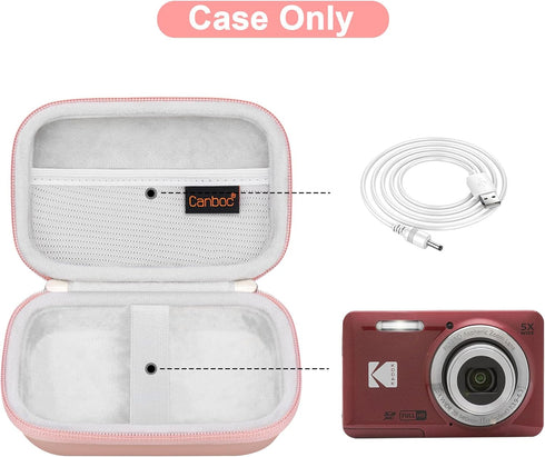 Canboc Hard Case for Kodak PIXPRO Friendly Zoom FZ55 / FZ53 / FZ45 16MP Digital Camera, Mesh Pocket fits SD Card, USB Charging Adapter, USB Cable,...