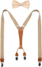 Biotetri Men Suspenders & Pre Tied Bowtie Set | Adjustable Straps, PU Leather...