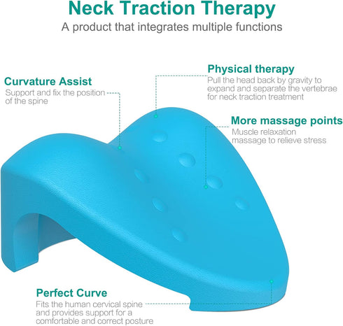 Neck Stretcher, Neck and Shoulder Relaxer, Cervical Traction Device for TMJ Pain Relief and Spine Alignment, Chiropractic Pillow Neck Stretcher (B...