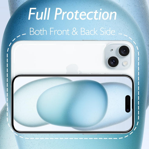for iPhone 15 Plus Screen Protector Front and Back, iPhone 15 Plus Glass Protector Front & Rear Tempered Glass HD Clarity Compatible with iPhone 1...