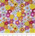Multicolor Retro Floral Cotton Fabric by The Yard Precut - One Yard...