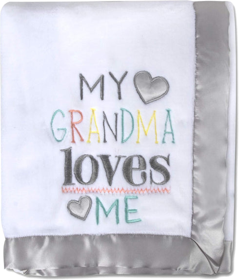 30x40 Fleece Baby Nursery Blanket with Satin Trim for Boys, Girls, and Unknown Gender Baby (Grandma's Love)...