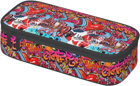 Graffiti Wall, Hip Hop Art Large Pencil Case With Zipper Compartments Stationery Pencil Bag For Kids Teens Students School Supplies...