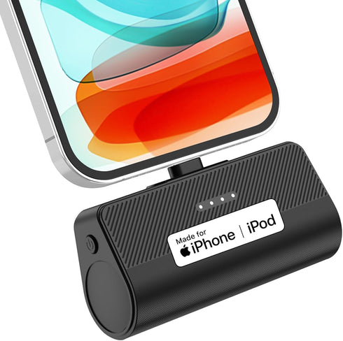 KKD Portable Charger for iPhone, Built-in MFi Certified Plug, 5000mAh Small Portable Phone Charger Power Bank for iPhone 14/13/12/11/XR/X/SE/8/7/6...