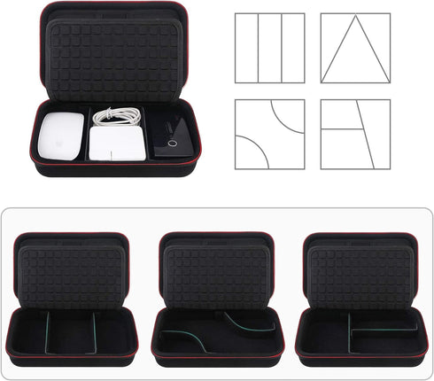 Canboc Hard Electronic Organizer Travel Case Electronics Accessories Cable Gadget Wire Storage Tech Bag Double Layer Shockproof Box for Charger Co...