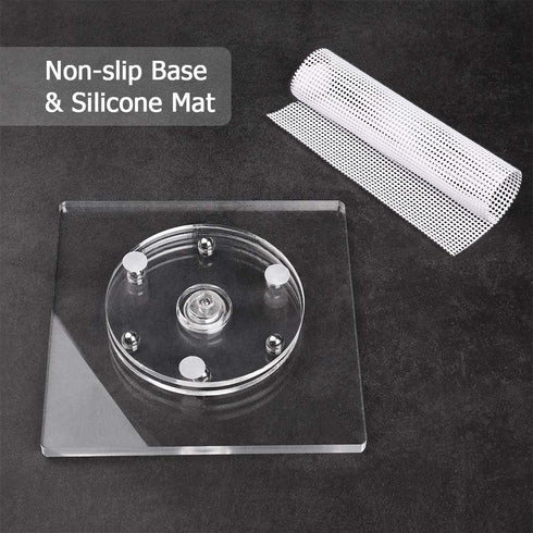 Cookie Decorating Turntable, Sugar Cake Cookie Decorating Supplies Kit-with Anti-Slip Silicone Mat,Turns Smoothly Easy Control and Convenient,5.7 ...