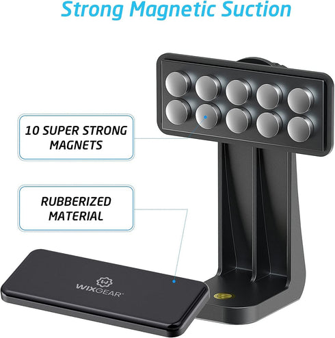 WixGear Magnetic Tripod Mount Strong Phone Holder for Tripod Compatible with iPhone and Android Devices Black......