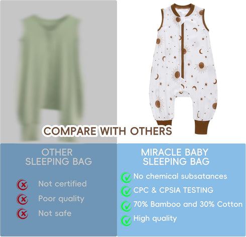 Baby Sleep Sack with Feet 3-12 Months Wearable Blanket Baby 2-Way Zipper TOG 0.5 Infant Sleeping Bag with Button, Comfy Lightweight Sleepsack, Bro...