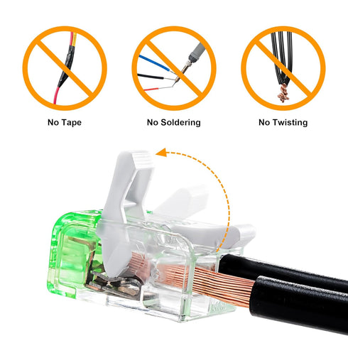 2 Port Splicing Connector, Lever-Nut Assortment for All Wire 12-24 AWG (10)...
