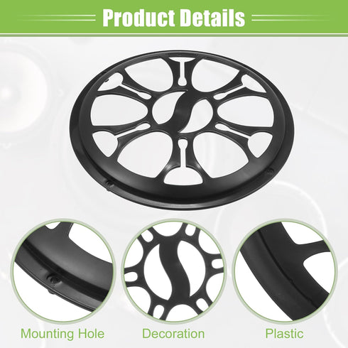ACROPIX Universal 10" Car Speaker Grills Cover Round 10 Inch Audio Speaker Subwoofer Guard Protective Case with Mounting Screws ABS Black - Pack o...