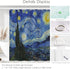 IcosaMro Starry Night Shower Curtain for Bathroom with Hooks, V. Gogh Stars Art Decorative Long Cloth Fabric Shower Curtain Bath Decorations - 71W...