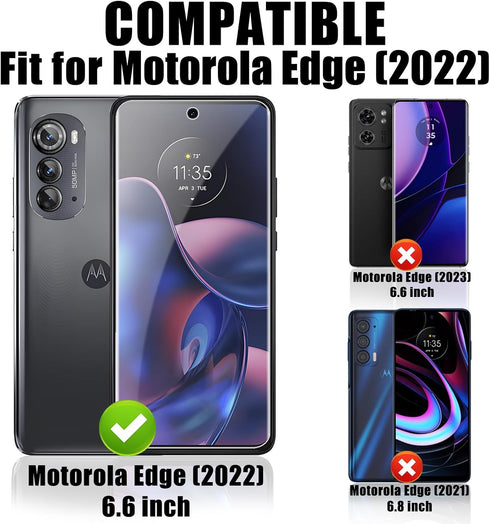 TQLGY 3 Pack Screen Protector for Motorola Edge 2022 with 3 Pack Camera Lens Protector, Ultra HD Tempered Glass, 9H Hardness, Anti-Scratch, Bubble...