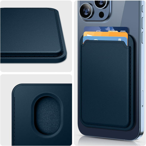 Miracase for MagSafe Wallet, Magnetic Card Wallet Holder, Compatible with MagSafe Wallet, 3-Card Holder, for iPhone 15/14/13/12 Series,Blue...