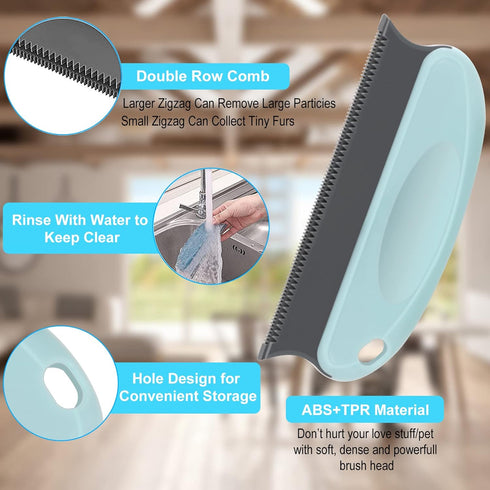 Pet Hair Remover,Reusable Lint Cleaner,Fabric Edge Carpet Scraper for Clothes,Couch,Blanket,Towers Rugs,Dog Hair Remover,Cat Hair Remover,Portable...