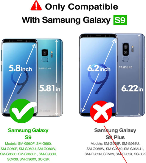 Rayboen for Samsung Galaxy S9 Case, Crystal Clear Designed Flexible Shockproof Protection Phone Cover for Galaxy S9, Anti-Scratch Transparent Hard...