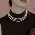 Elegant Women Lady Long White Sweater Created Pearl Necklace Beaded necklace...