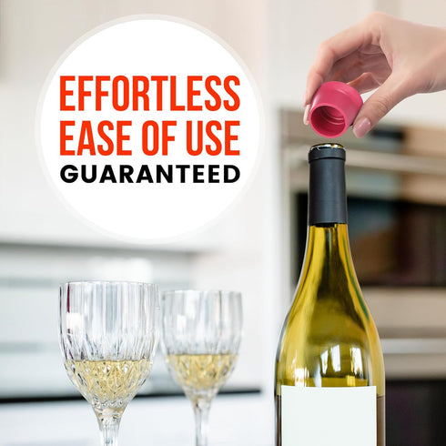 Wine Bottle Stopper (7 Pack, Assorted) - Champagne Stoppers for Bottles Wine Corks for Wine Bottles Cute Wine Stopper Silicone Bottle Covers - Reu...