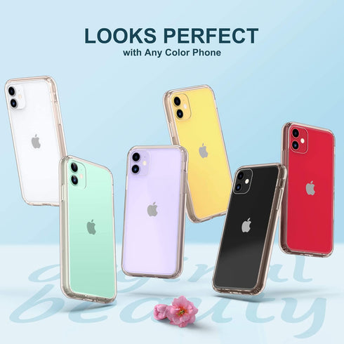 ULAK Compatible with iPhone 11 Case Clear with Color Border, Hybrid Protective Phone Case Slim Transparent Anti-Scratch Shockproof TPU Bumper Cove...