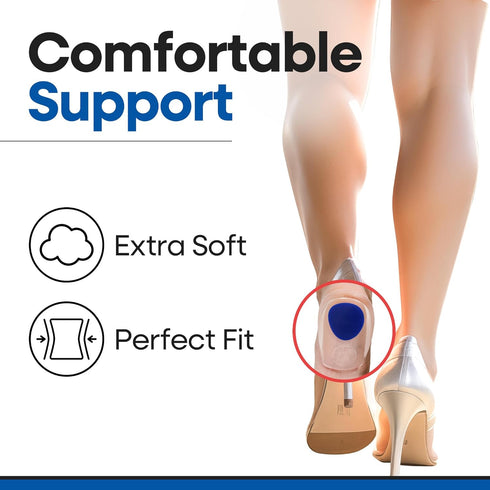 Gel Heel Pads for Shoes, Plantar Fasciitis Heel Cups for Pain Relief, Silicone Cushions for Bone Spur Relief, Protector Insoles, Sore Heal Bruised...