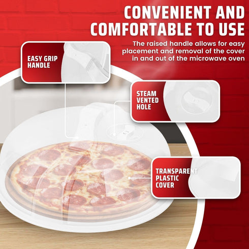 Flexzion 10.5 Inch Microwave Splatter Cover - BPA-Free Anti-Splatter Microwave Cover with Adjustable Steam Vent, Dishwasher Safe, Transparent Plas...