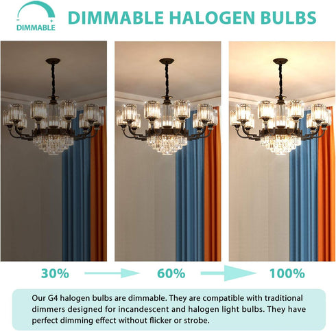 G4 Halogen Bulb 10W, Clear JC Type G4 Bi-Pin Halogen Light Bulbs, Dimmable AC/DC 12V Warm White Lamps for Landscape Lighting,Track Lighting, Home ...