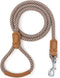 Mile High Life | Premium Leather Dog Leash | Strong Rope Leash | Leather Handle | Zinc Alloy Strong Clasp | Small Medium Large Dogs | 4/5/6 Feet(B...
