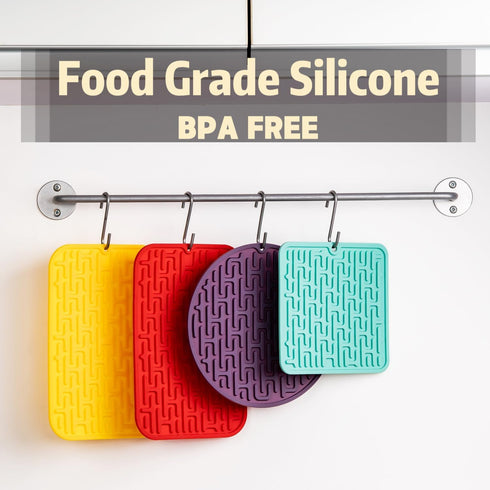 2Pcs Silicone Trivets for Hot Pot and Pans,Trivet for Hot Dishes Silicone,Good Grips Silicone Pot Holders Set,Silicone Hot Pads for Kitchen,Spoon ...