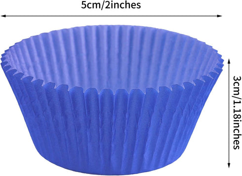 URATOT 100 Pieces Blue Cupcake Liners Cupcake Wrappers Baking Cups Cupcake Cases for Birthday, Wedding, Baby Shower, 2 Inches...