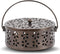 Retro Portable Iron Mosquito Coil Holder with Handle Round Fireproof Incense Holder for Home Office Camping (S-Bronze, 1Pack)...
