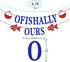 Ofishally Ours Banner, Fishing Adoption Banner, Ofishally Ours Themed Family Party Decor, Welcome Home, Home Party Supply Blue Glitter...