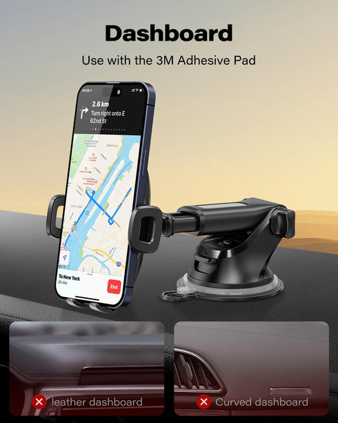 APPS2Car Suction Cup Phone Mount, Universal Phone Holders for Your Car Windshield/Dashboard/Window, Cell Phone Holder Car with Sticky Gel Pad, Com...