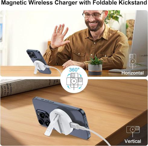 Pixel 8a Wireless Charger Stand, Android Wireless Charger Samsung Fast Charging Pad for Samsung Galaxy S24 Ultra S23 FE S22 S21 S20, 15W Magnetic ...