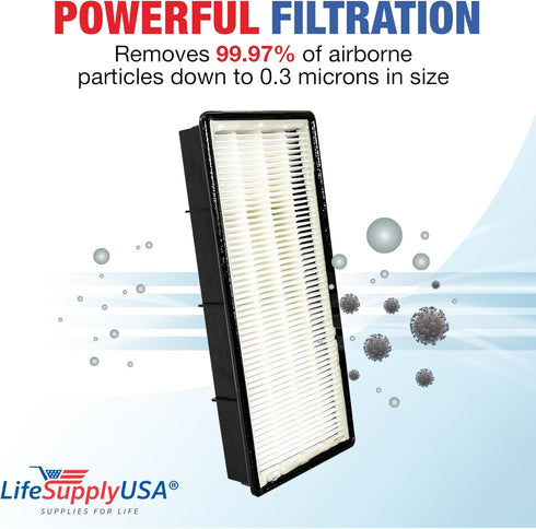 LifeSupplyUSA True HEPA Filter Replacement Compatible with Honeywell HRF-H1 HRF-H2 HPA050 HPA150 HPA060 HPA160 HHT055 HHT155, Filter H Air Purifie...
