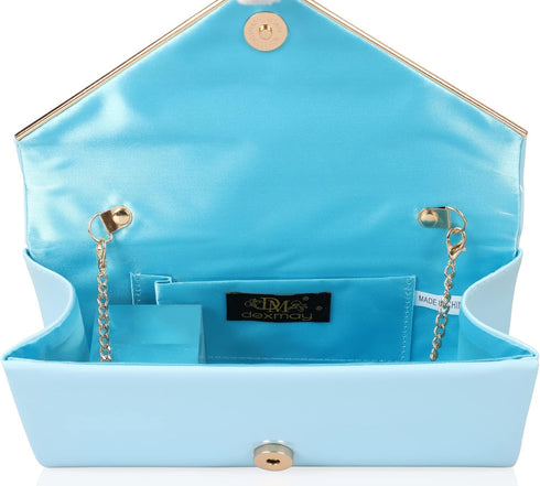 Dexmay Patent Leather Envelope Clutch Purse Shiny Candy Foldover Clutch Evening Bag for Women...