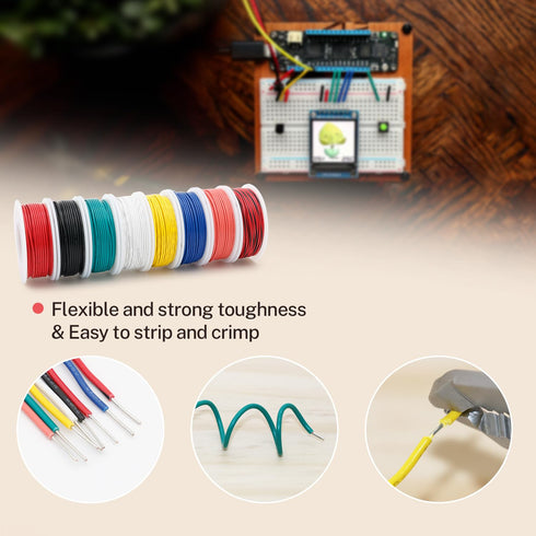 FIRMERST 20 Gauge 25 Feet Solid Core Tinned Copper Hook up Wire Kit - 8 Colors...