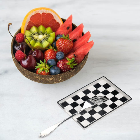 Spoon Rest,Ceramic Spoon Rest for Kitchen Counter Dishwasher Safe Marble Decor Spoon Holder for Kitchen (Large, Black&White, 1)...
