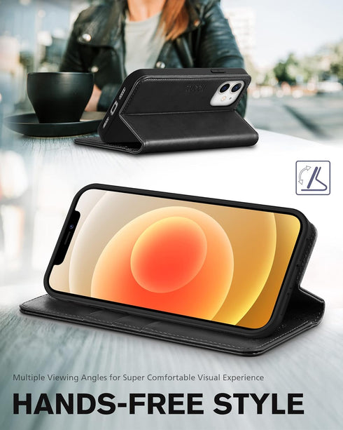 TUCCH Wallet Case for iPhone 12 Pro/iPhone 12 5G, Premium PU Leather Flip Folio Cover with Card Slot, Stand Book Design [Shockproof TPU Interior C...