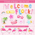 HOWAF 56pcs Flamingo Cutouts, Hawaii Flamingo Themed Welcome Paper Cut Outs with Dot Glues for School Classroom Bulletin Board Decoration, Summer ...