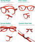 Eyekepper Cat Eye Reading Glasses for Women Oversize Ladies Readers - Red +2.50...