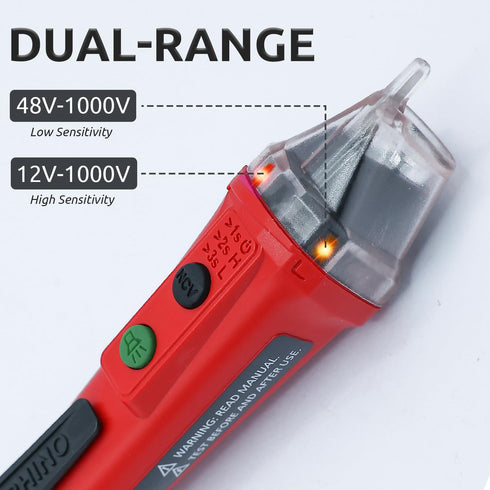 Voltage Tester, RANGERHINO Non-Contact Voltage Tester, Electrical Tester, AC 12V-1000V, Circuit Tester Dual Range LED Display, Buzzer Alarm with F...