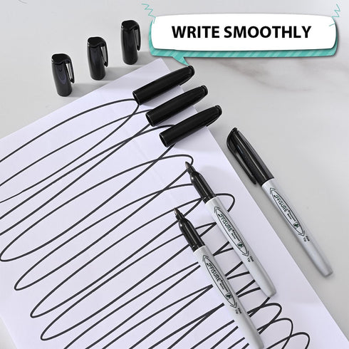 Permanent markers, 40 packs permanent markers bulk, quick drying in one second, waterproof, smooth, not easy to erase, durable, can be marked on g...