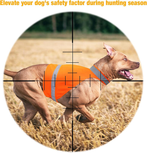 2 Pieces Dog Reflective Vest for Hunting, High Visibility Bright Orange Dog Safety Vest, Soft Adjustable Reflective Dog Jacket for Outdoor Walking...