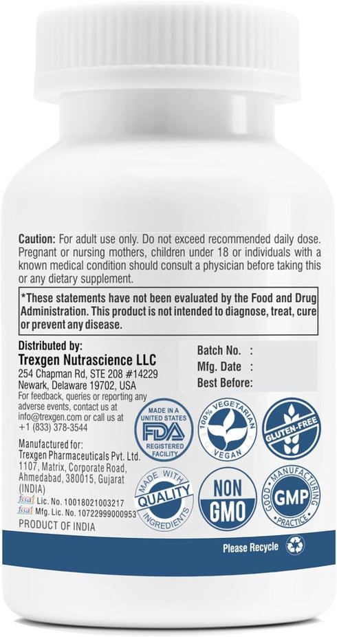 Trexgenics® Pomegranate 500 mg 40% Ellagic Acid, Antioxidant, Skin Health Blood Circulation Support (60 Veg. Capsules)...
