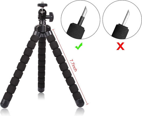 Phone Mini Tripod, Ruittos Premium Flexible Mobile Phone Tripod Stand Compatible with iPhone Samsung Go Pro, Small Digital Camera, Black...