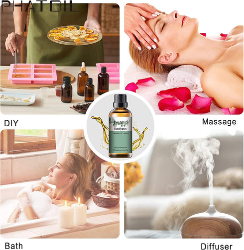 Eucalyptus Essential Oil 30ML, Pure Eucalyptus Essential Oils for Diffuser, Humidifier, Aromatherapy, Perfect for DIY Soap, Candle, Bath Bombs Mak...
