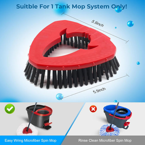 Scrub Brush Replacement Head and Base for EasyWring Spin Mop 1 Tank System, Upgraded Floor Scrubber Brush Triangle Hard Bristle Cleaning Brush for...