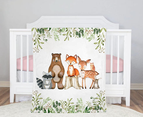 Popfavors Woodland Baby Blanket, Greenery Forest Crib Bedding, Newborn Coming Home Swaddle, Monthly Milestone for Boy Girl, 40x50'', Green...