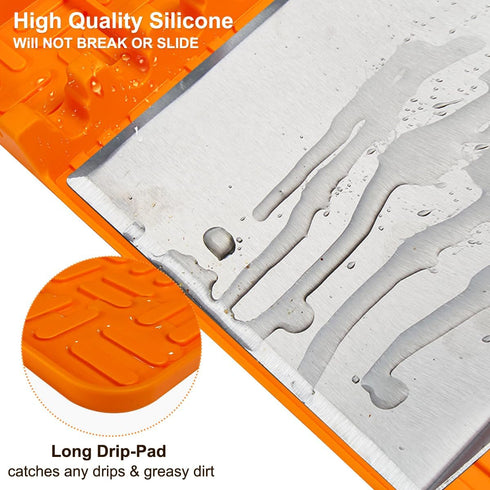 Silicone Griddle Tools Mat for Blackstone, 100% Food Grade Silicone Spatula Mat with Drip Pad, Dishwasher Safe, Suitable for Multiple BBQ Grill (1...