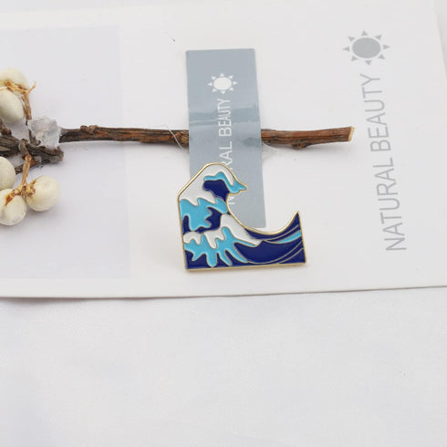 Ocean Waves Enamel Pins Ocean Wave Sunny Beach Surfing Gifts for Women Water Sport Gift for Windsurfer...